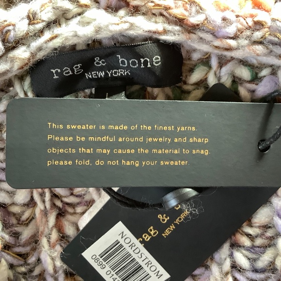 Rag & Bone Wool Blend Marled Funnel Neck Sweater Multicolor SZ L - Picture 11 of 16